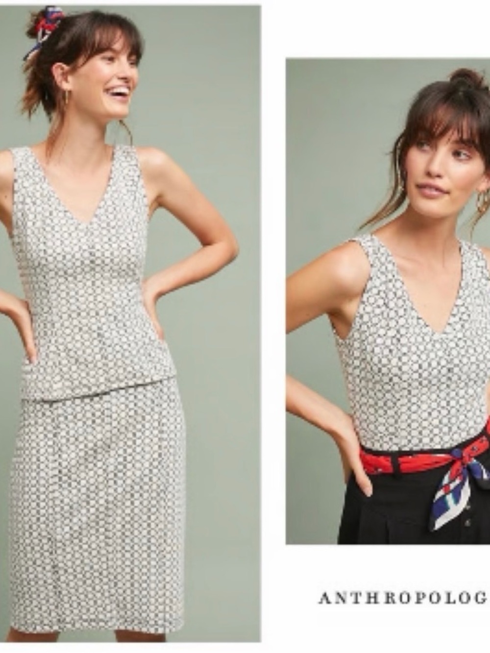 Anthropologie Geometric Print Matching Set M